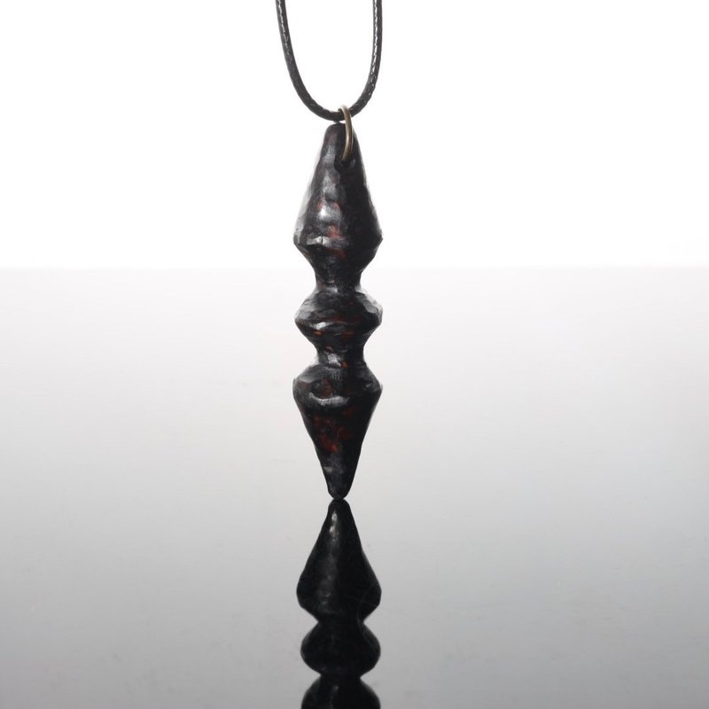 [Fast Shipping]_Handmade Wood Carving and Burning Pendulum Vajra (Exclusive Craftsmanship) - สร้อยคอ - ไม้ สีนำ้ตาล