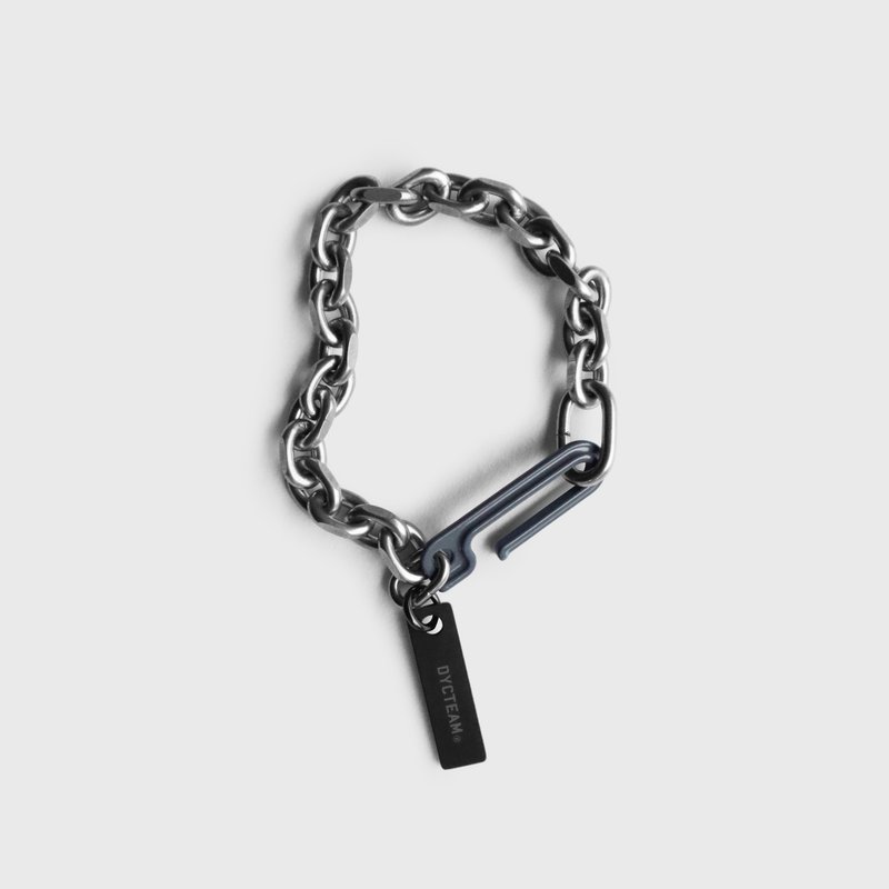 DYCTEAM x DRILLING LAB - CHAIN BRACELET (hale navy) - 手鍊/手環 - 其他金屬 銀色