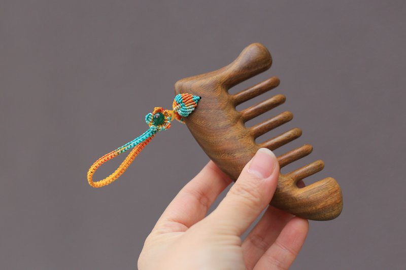 Yiranzhi Handmade Wood Art | Green Sandalwood Massage Comb for Health Care | Portable - อุปกรณ์แต่งหน้า/กระจก/หวี - ไม้ 