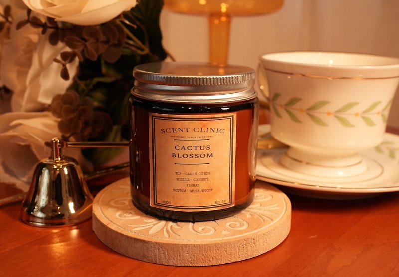 【Taste from the desert】No.32 Cactus Blossom Cactus Flower Soy Wax Scented Candle - Candles & Candle Holders - Wax Brown