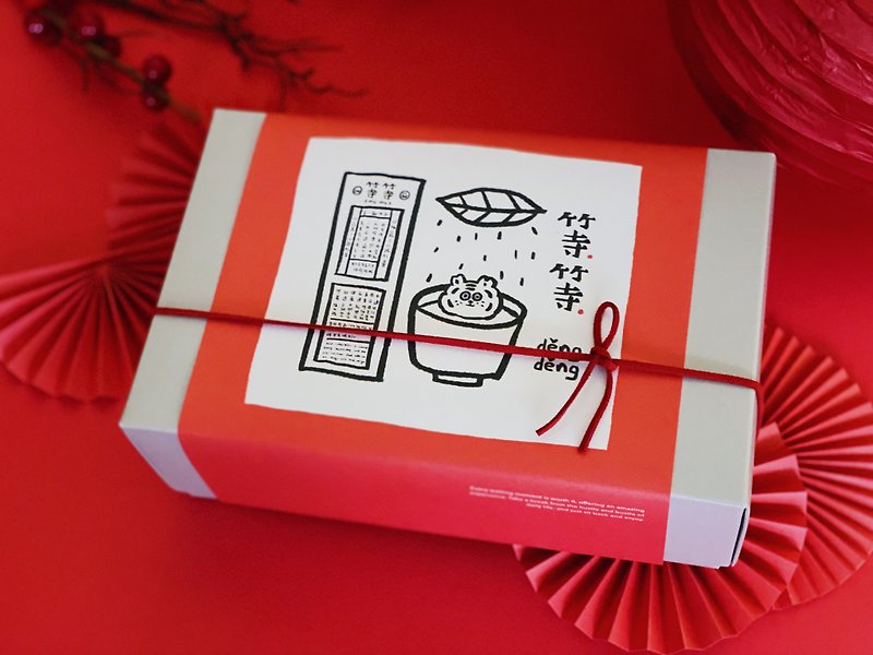 Wait x ericoco/2024 Tea Tiger Gift Box/Prayer Signed Poetry Tea Bag Gift Box/Fuhu New Year - ชา - อาหารสด สีแดง