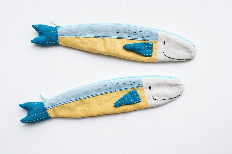Travelling Tuna cutlery case pouch - Chopsticks - Cotton & Hemp Multicolor