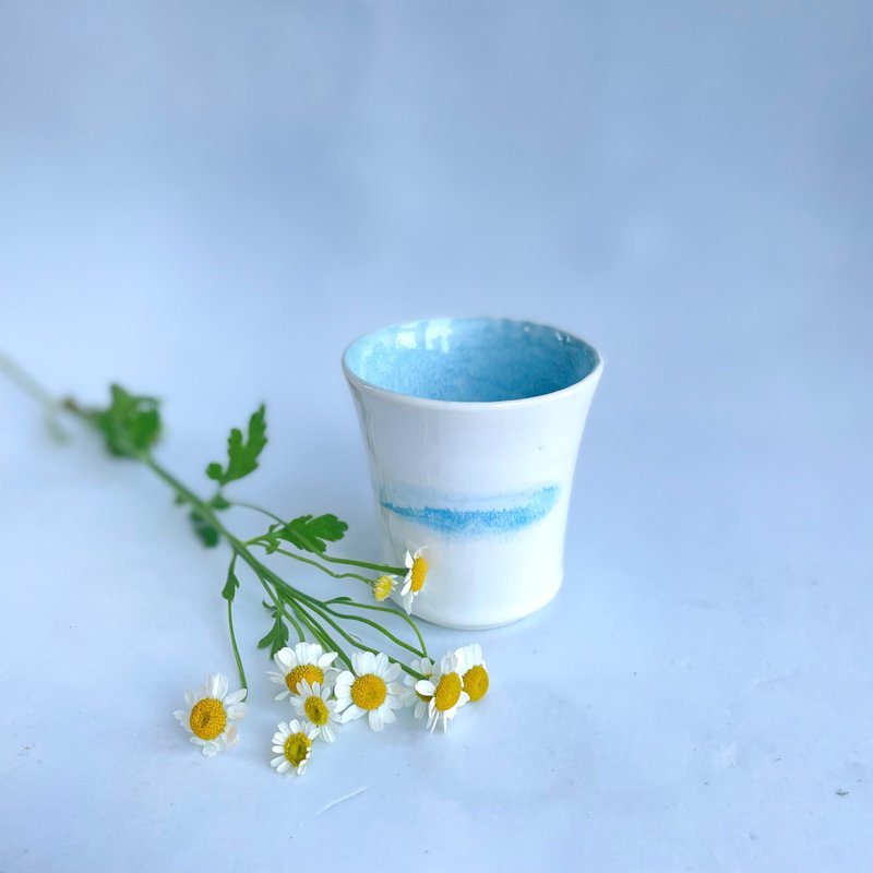 你是藍天與白雲 | 白瓷清酒杯 - 酒杯/酒器 - 瓷 白色
