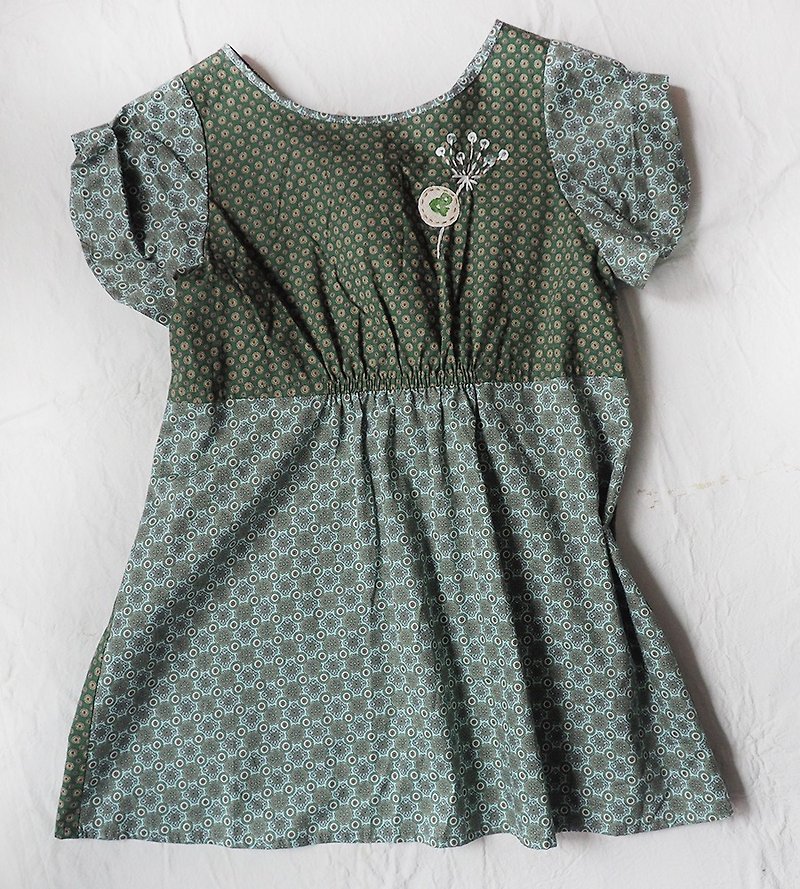 And  vintage Splicing shirt _ only sale - เสื้อผู้หญิง - ผ้าฝ้าย/ผ้าลินิน สีเขียว