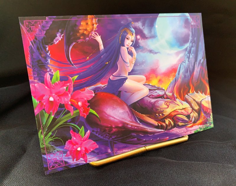 【限量明信片】東方十二星座－天蠍座聖誕禮物 交換禮物 - 卡片/明信片 - 紙 藍色