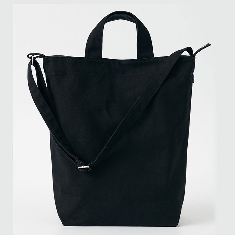 /delicate Canvas Shoulder Bag - Black - กระเป๋าแมสเซนเจอร์ - ผ้าฝ้าย/ผ้าลินิน สีดำ