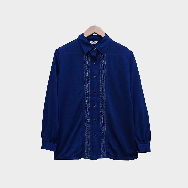 Vintage 70s Shirt - Women's Shirts - Polyester Blue