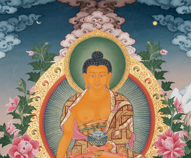 神聖な釈迦牟尼タンカ - ショップ Boudha Stupa Thanka Centre