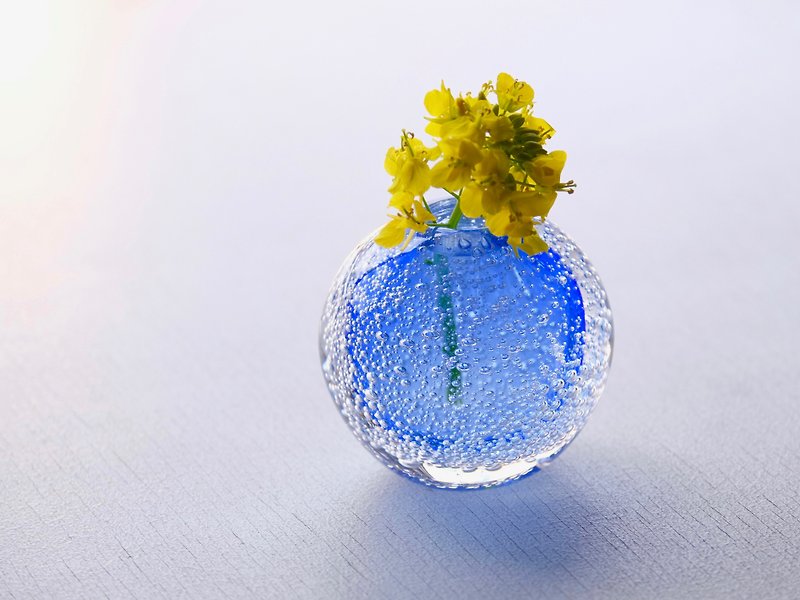 泡の一輪挿し　ライトブルー - 花瓶/花器 - 玻璃 藍色