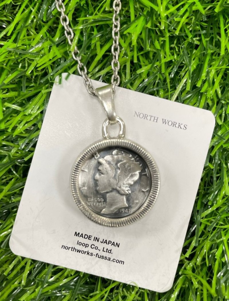 Japan North Works N-516 Morgan silver coin necklace American retro coin sterling silver necklace silver jewelry - สร้อยคอ - เงินแท้ 