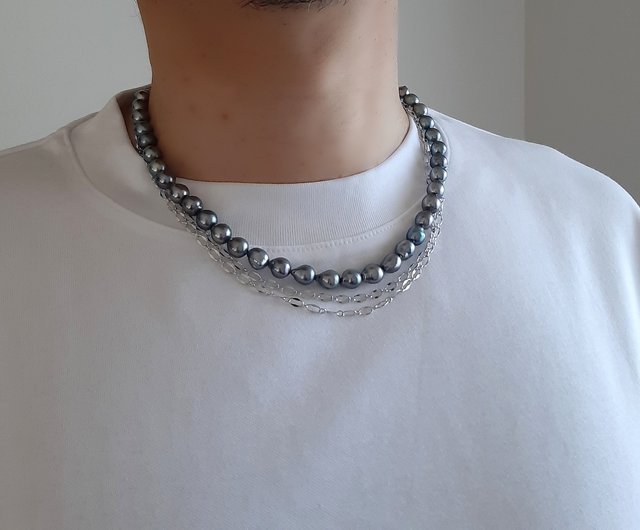 真珠 パールネックレス SV 黒蝶パール アクセサリー ジュエリー Black Pearl SV黒蝶パールネックレス(NO.127425) – JEX宝石