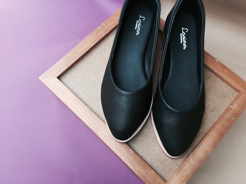 Ball shoes - รองเท้าลำลองผู้หญิง - หนังแท้ สีดำ
