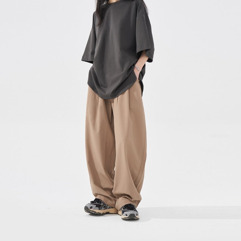 Topbasics Pleated Machete Pants - กางเกงขายาว - เส้นใยสังเคราะห์ สีกากี