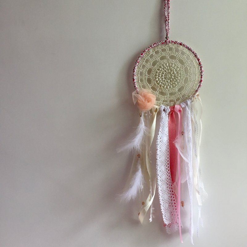 Handmade Dreamcatcher  |  20cm diameter hoop  |  Baby shower present  |  Unique home deco  |  1.1 - Items for Display - Other Materials Pink