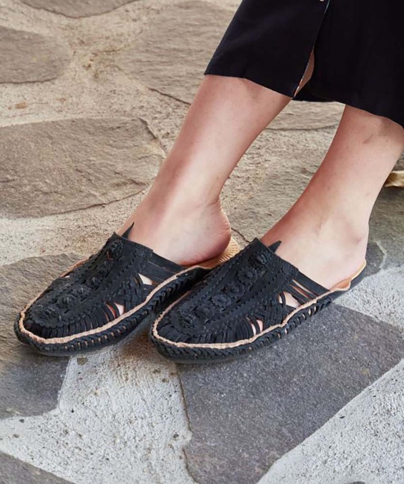 [Hot Pre-Order] Knitted Goat Leather Ethnic Sandals Women's Version (M) (Four Colors) DFRP1205 - รองเท้ารัดส้น - วัสดุอื่นๆ 