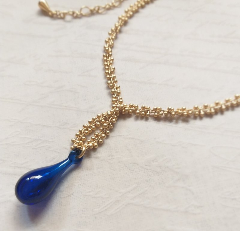 Smear Blue * Essential Oil Pendant  Handmade - น้ำหอม - กระจกลาย สีน้ำเงิน