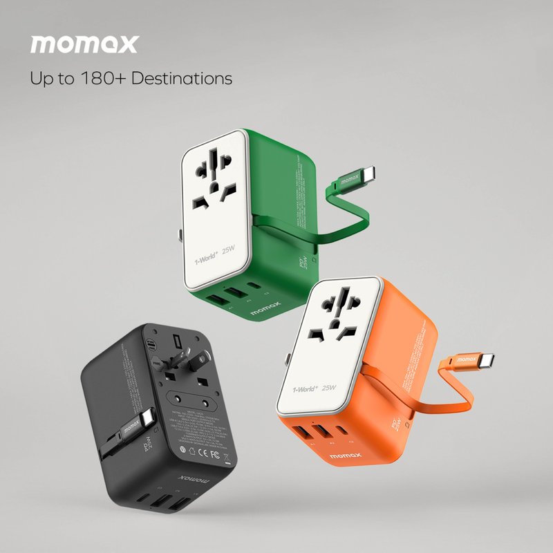 Momax 1-World+ 25W GaN Retractable USB-C Cable UA20 - แกดเจ็ต - พลาสติก สีดำ