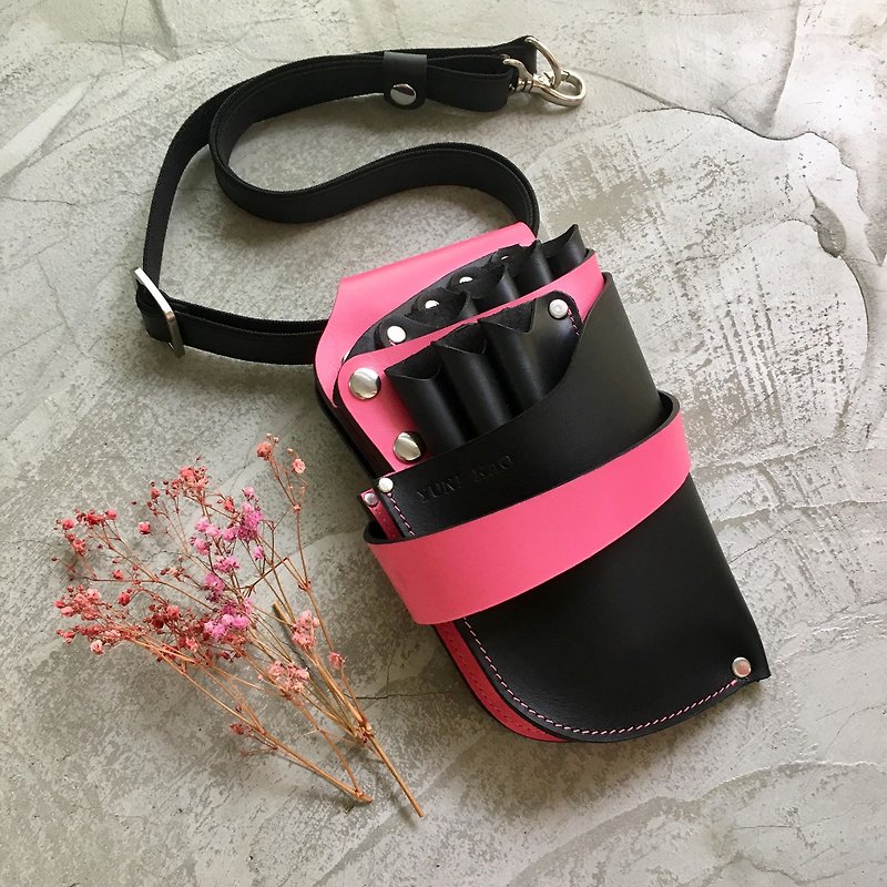 Scissor Bag Customized Customized Pink 7pcs Capacity Customized Gift - อื่นๆ - หนังแท้ สึชมพู