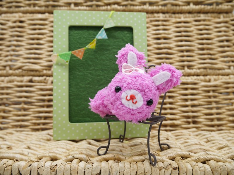 Little Peach Rabbit-Knitted Woolen Hair Bundle Tie Hair Accessories - Hair Accessories - Polyester Pink