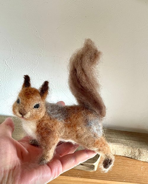 羊毛フェルト　リス リス 羊毛フェルト - ショップ yottymikan 編み物/刺繍/羊毛