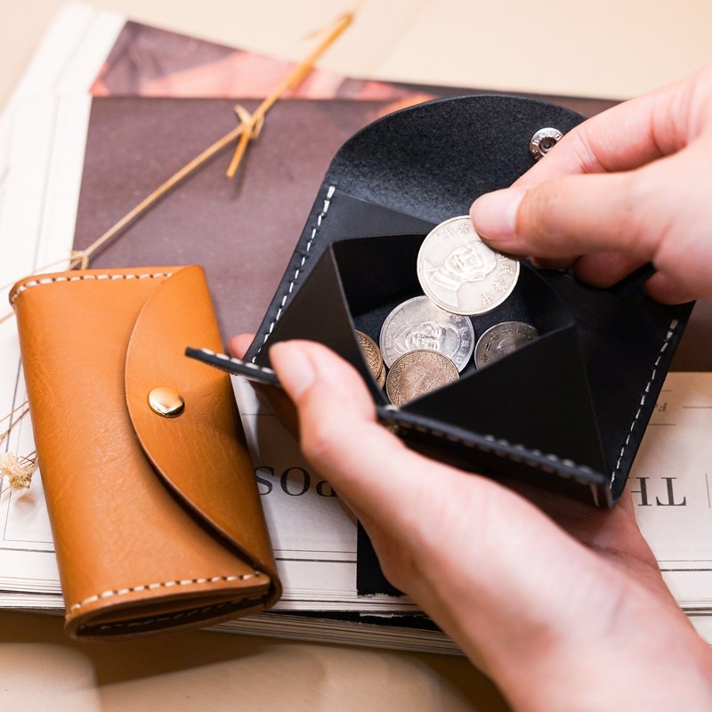 植鞣真皮立體零錢包 六色 可客製 - 零錢包/小錢包 - 真皮 