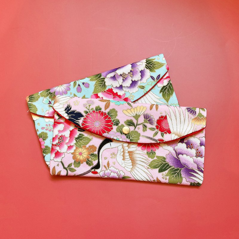 Happy New Year for grandma and one person (two sets of cloth red envelope bag passbook bag) - Wallets - Cotton & Hemp Red