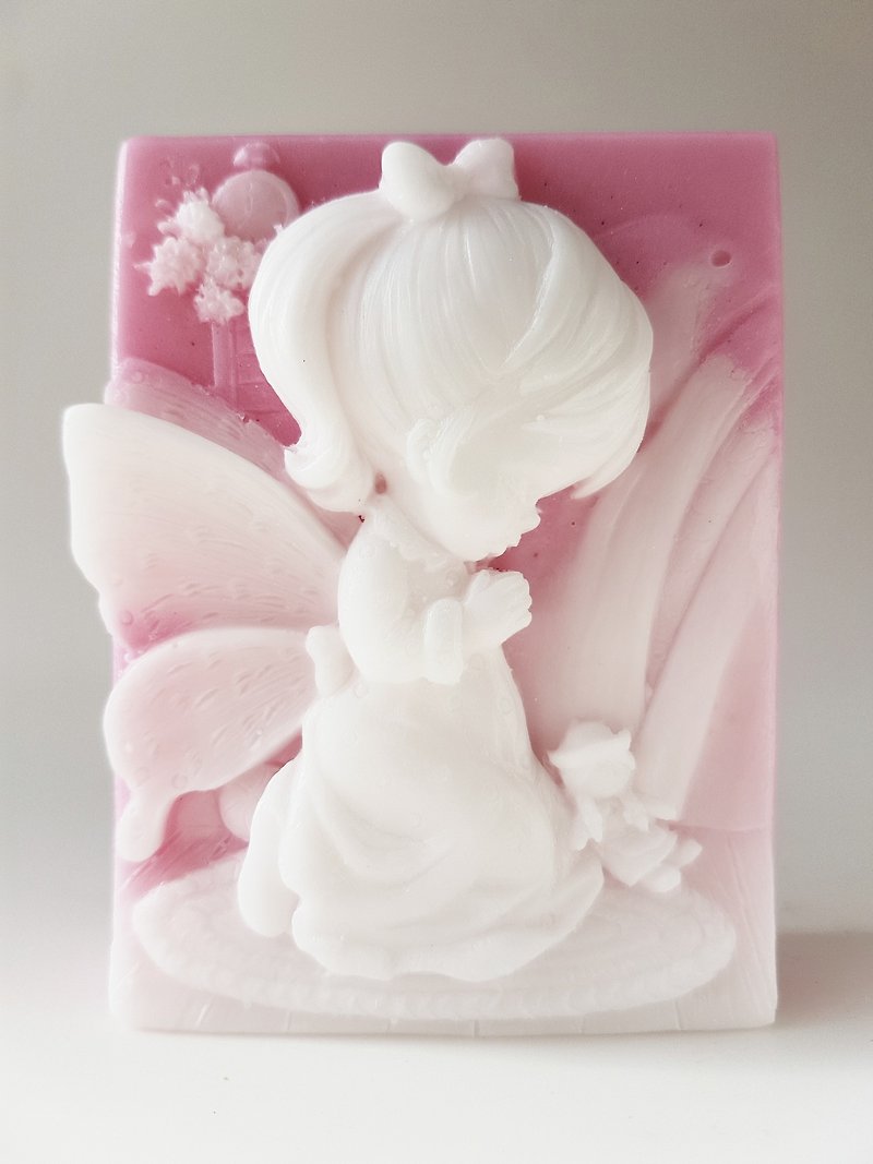 Now I Lay Me Down to Sleep Girl Fairy - handmade soap - Soap - Other Materials Pink