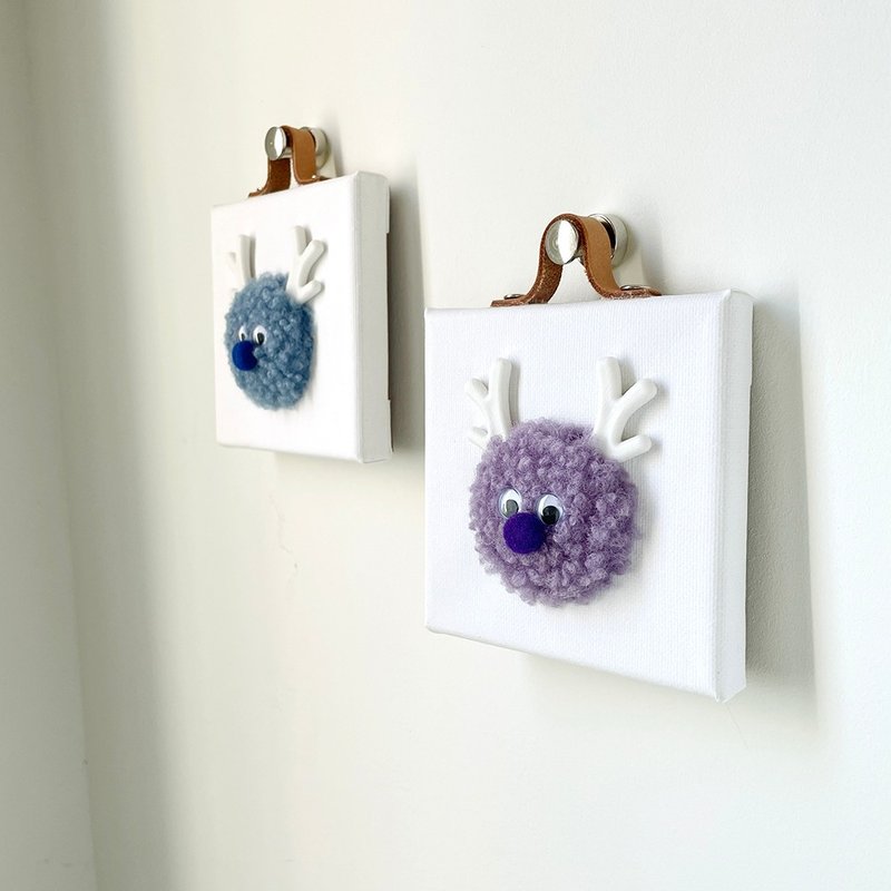 Magic color deer mini three-dimensional hanging painting - ของวางตกแต่ง - วัสดุอื่นๆ สีเขียว