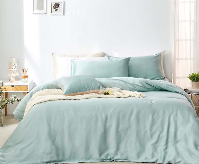 green double bed quilt cover