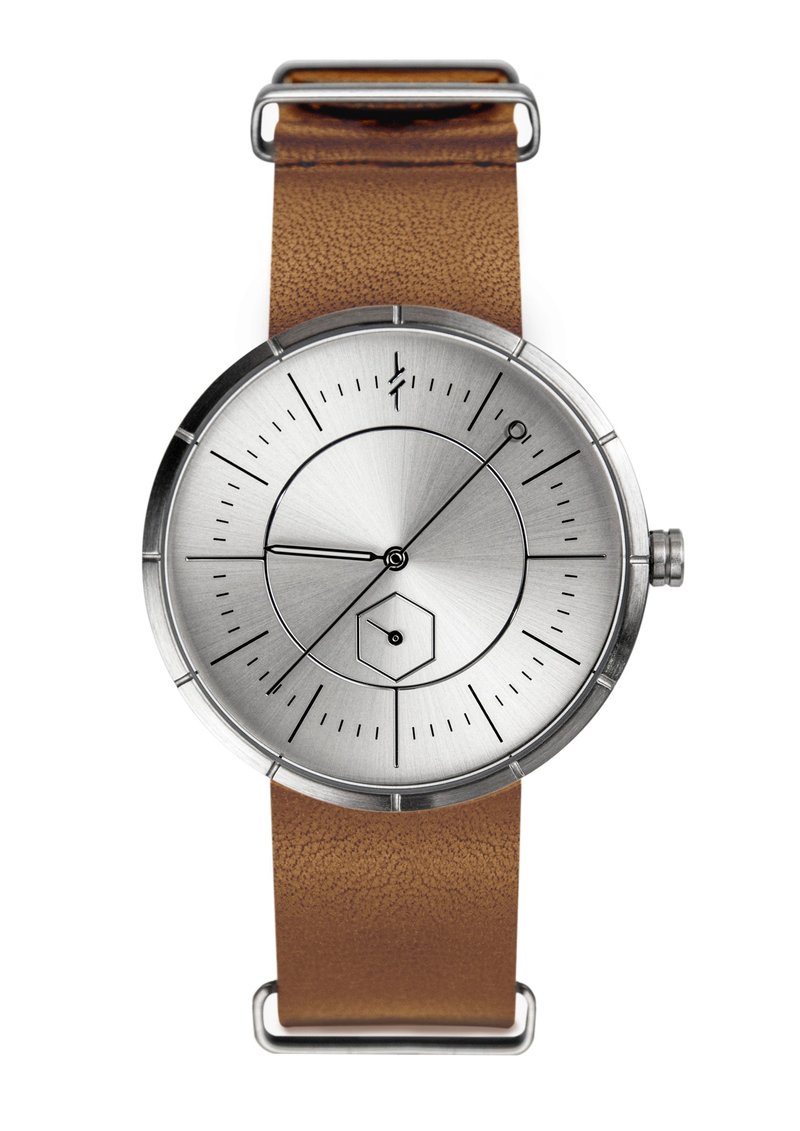 Compass Collection - Light Camel - Men's & Unisex Watches - Stainless Steel Silver