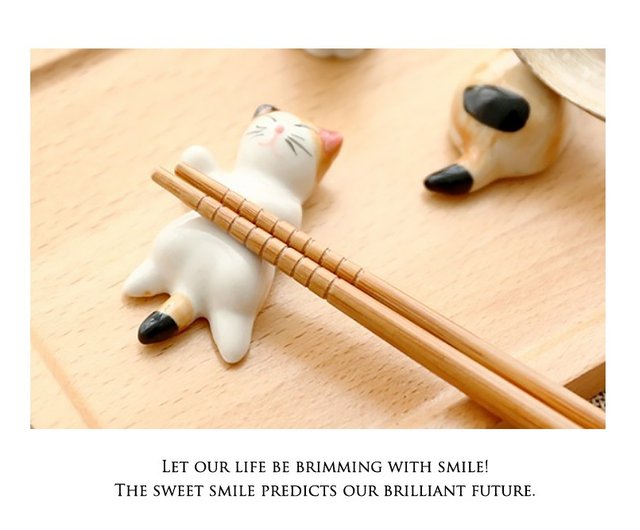 弓タグパッケージ付き）クリエイティブギフト-猫箸置き（100部