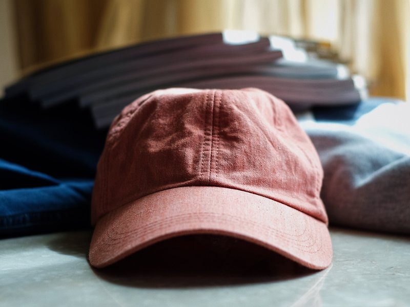 Plain red Linen and linen hat - Hats & Caps - Cotton & Hemp Red