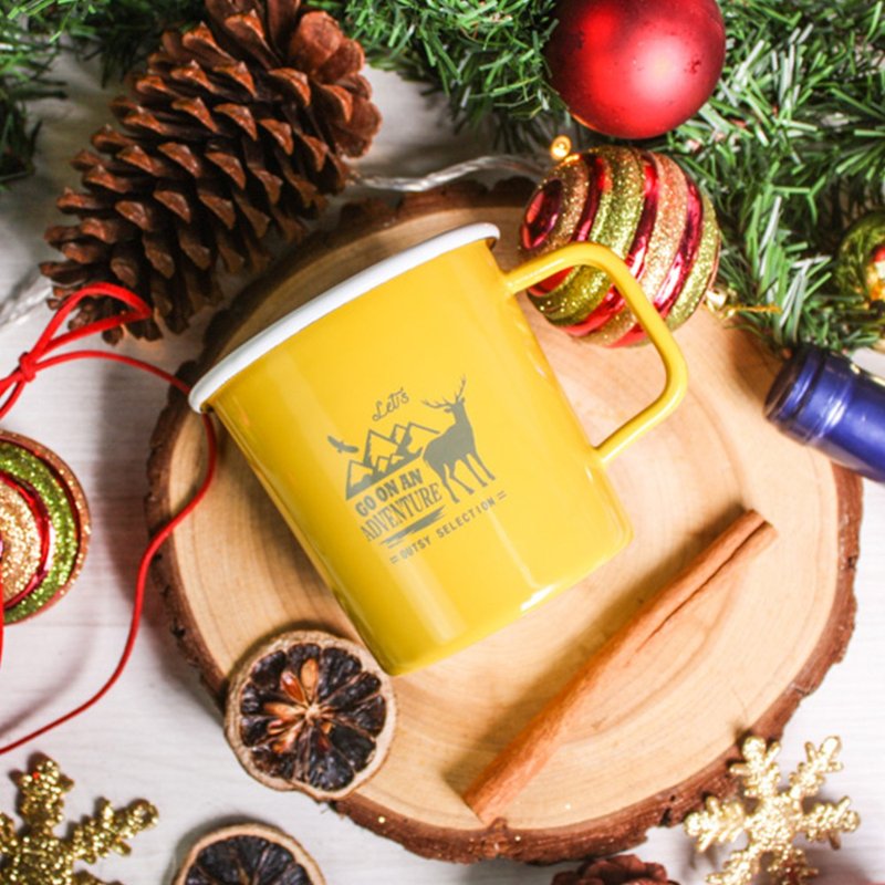 OUTSY Mountain Sambar Enamel Cup 390ml (Yellow) Gift Exchange - Cups - Enamel Yellow