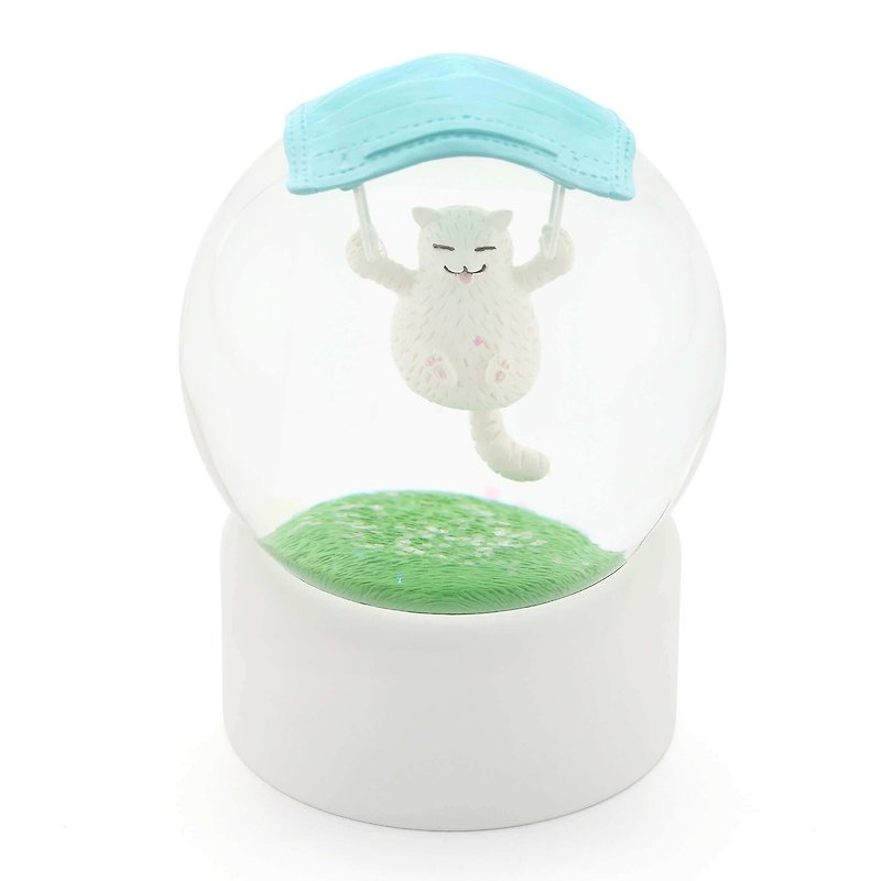 Hood Soaring - Mask Cat Crystal Ball Decoration Taiwan Design Exhibition Limited Edition - ของวางตกแต่ง - แก้ว 