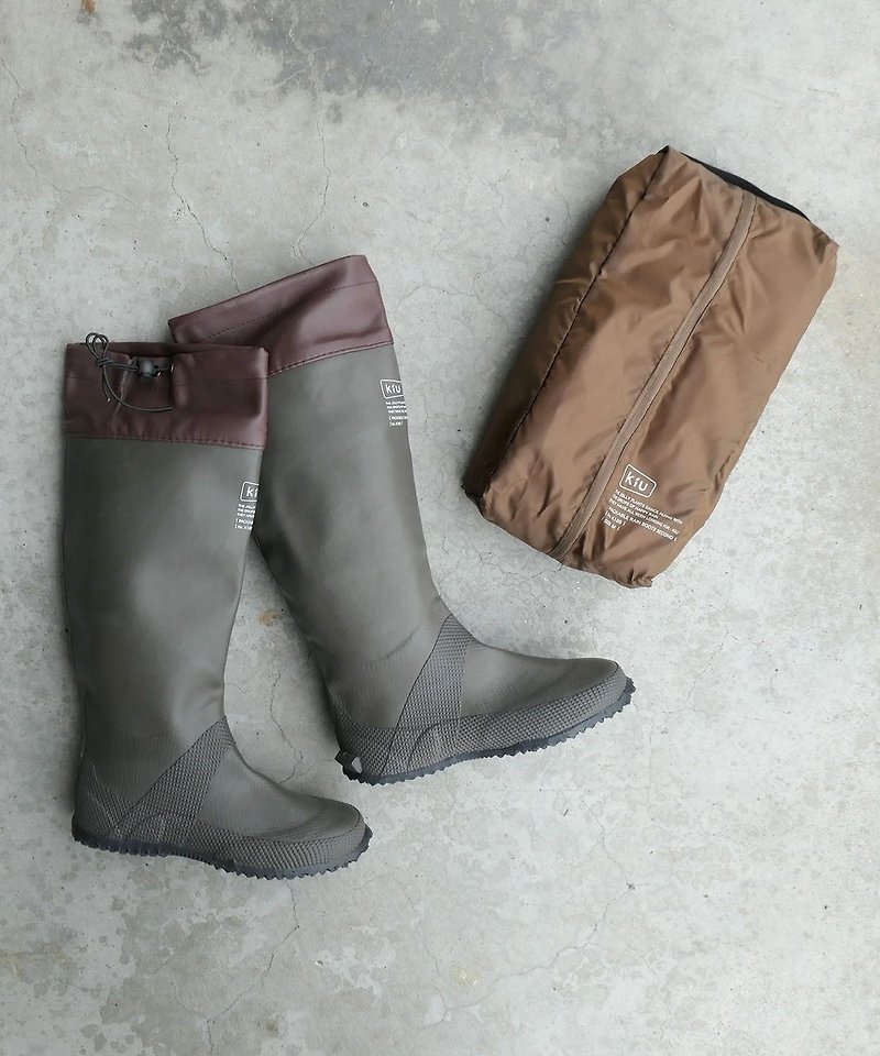 [Popular pre-order] KiU waterproof folding rain boots S-3L (2 colors) K185 Camping Music Festival - Rain Boots - Other Materials 