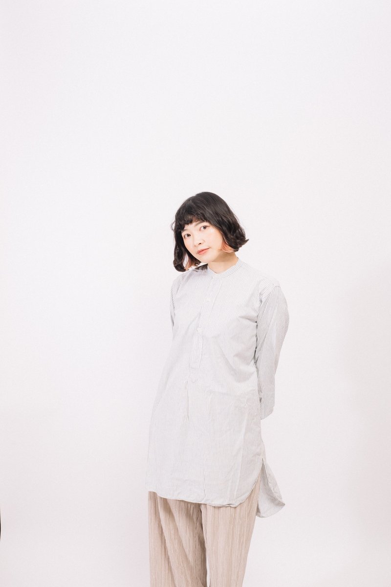 歐洲長版襯衫.European Pullover.古着【初戀販賣所】Vintage. - 女襯衫 - 聚酯纖維 