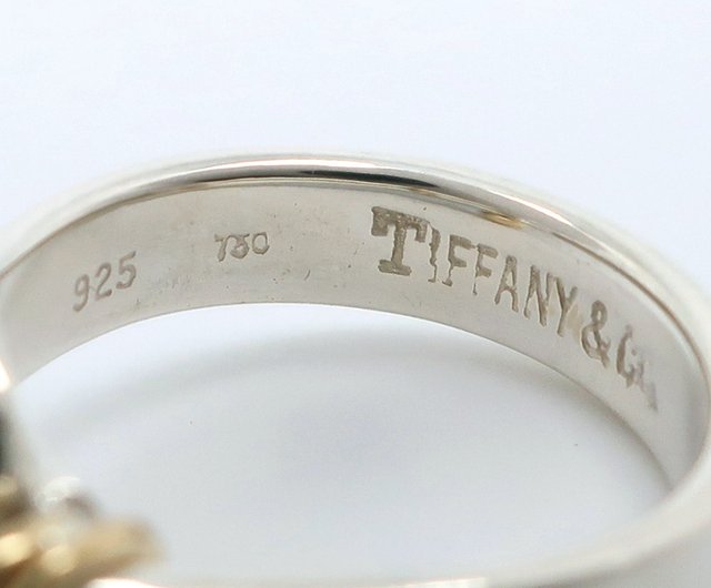 TIFFANY＆Co. フック＆アイ 指輪 シルバー925/750YG 7号 TIFFANY&Co. 【美品】TIFFANY＆Co. ティファニー フック＆アイ