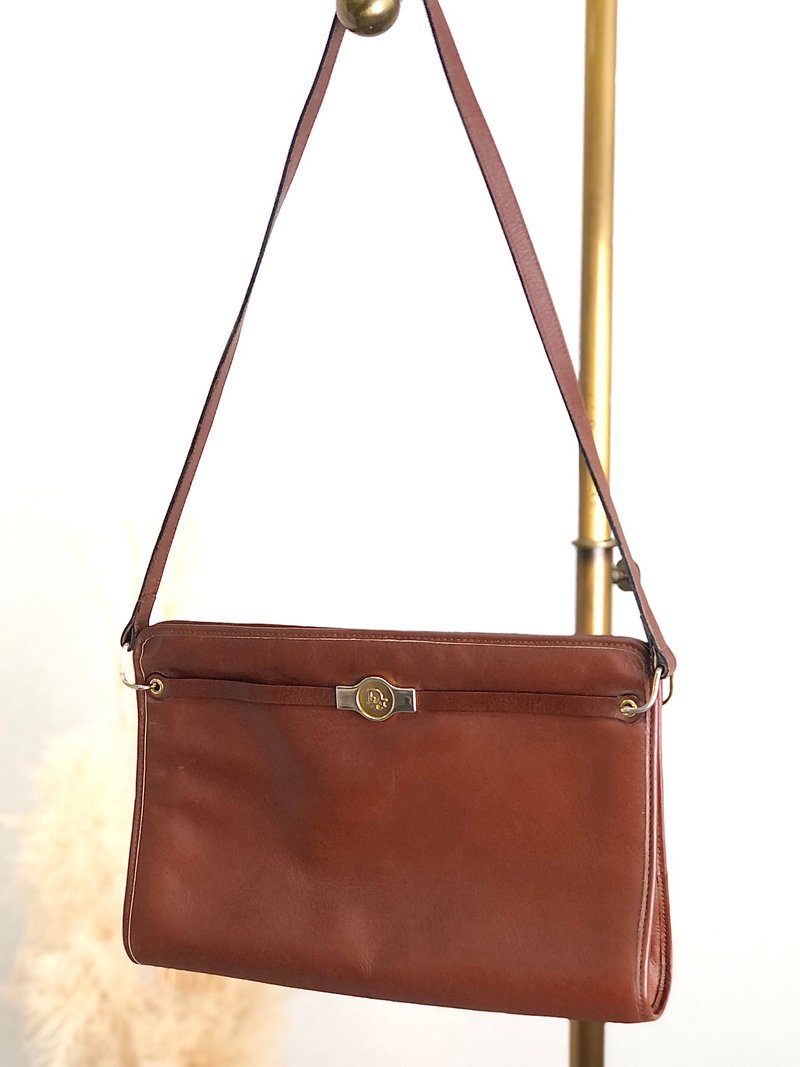 [Direct from Japan, branded used bag] Christian Dior shoulder bag Brown logo leather vintage garzp4 - กระเป๋าแมสเซนเจอร์ - หนังแท้ สีนำ้ตาล