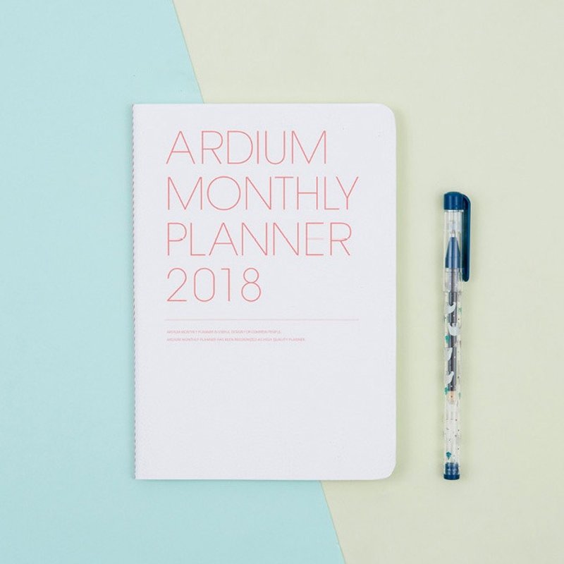 2018 ARDIUM MONTHLY PLANNER 行事曆/手帳 - 珊瑚粉 - 筆記本/手帳 - 紙 白色