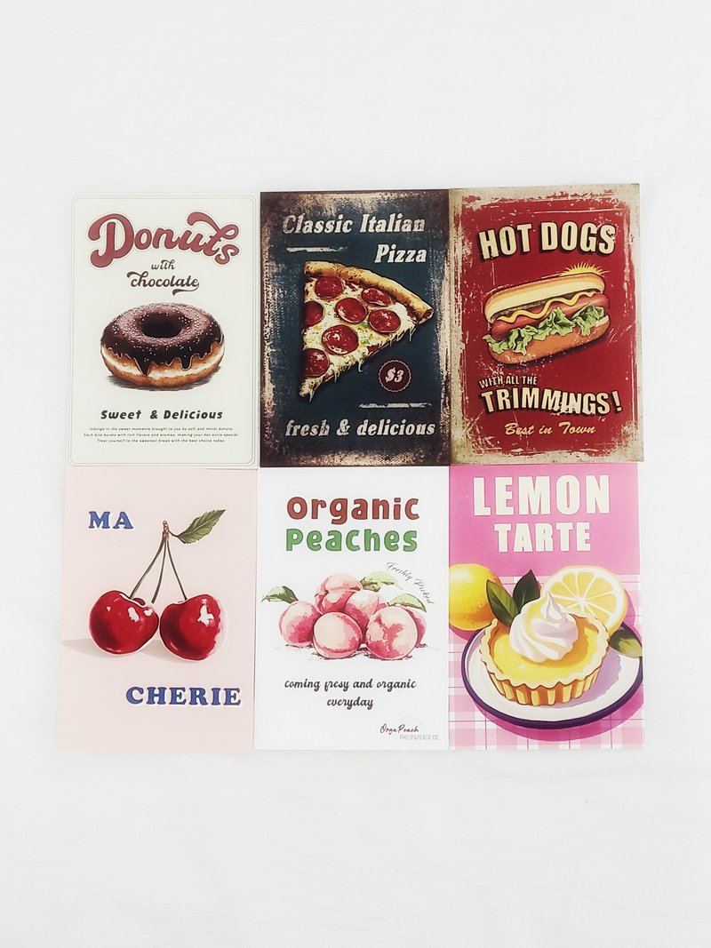 vintage retro sensitivity food postcards (philip's store) - 卡片/明信片 - 紙 多色