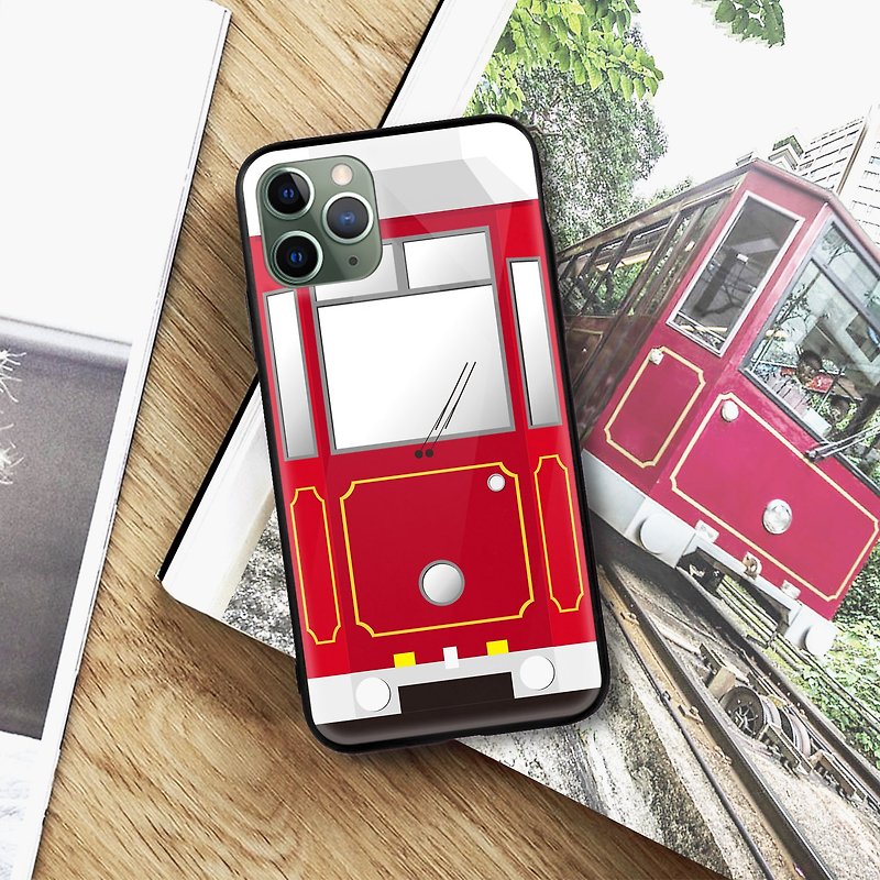 HK The Peak Tram Glossy phone case iPhone 14 Pro X Samsung Huawei PCAM101C - Phone Cases - Plastic Red