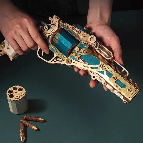本草崗木 蒸氣龐克左輪手槍-3D模型