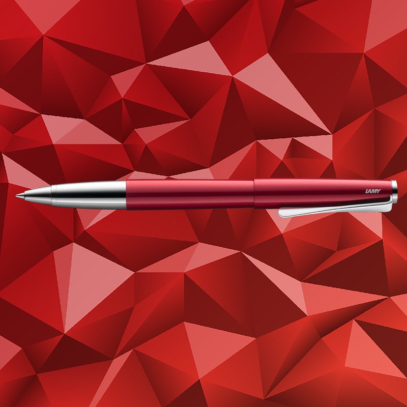 LAMY 限量 - 鋼珠筆+筆袋禮盒 / studio 系列  - pianored 鋼琴紅 - 鋼珠筆 - 鋁合金 紅色