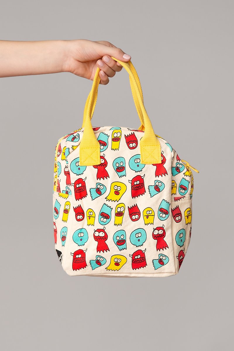 Children’s Gift [Canada Fluf Organic Cotton] Zipper Handbag--(Little Naughty) - Handbags & Totes - Cotton & Hemp Multicolor