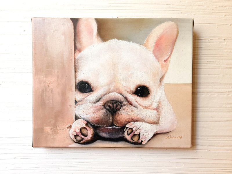 Exquisite hand-painted French Bulldog painting is unique and can be customized - โปสเตอร์ - ผ้าฝ้าย/ผ้าลินิน หลากหลายสี