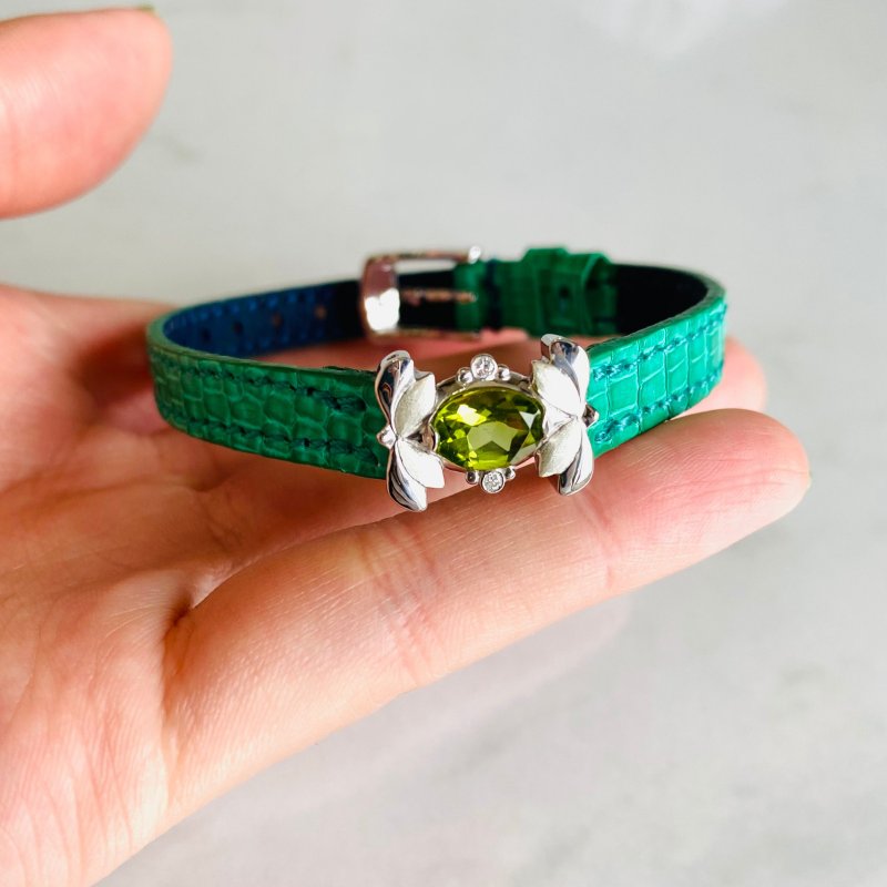 M-Leather SUIREN SV Peridot - Bracelets - Gemstone Green