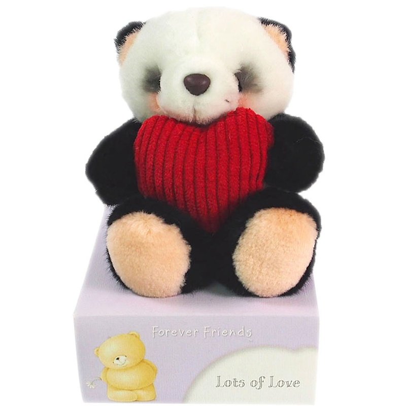4.5 inches/heart panda plush bear [Hallmark-ForeverFriends Lover Series] - ตุ๊กตา - วัสดุอื่นๆ สีดำ