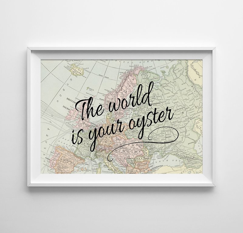 The world is your oyster 可客製化 掛畫 海報 - 牆貼/牆身裝飾 - 紙 