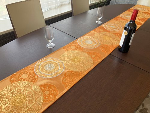 豪華 着物の帯のテーブルランナー 正絹100% - ショップ Japanese 豪華 着物の帯のテーブルランナー 正絹100% - ショップ Japanese