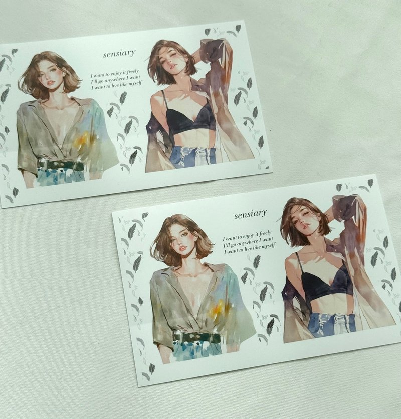 sensiary urban women's stickers 5sheets - 卡片/明信片 - 紙 
